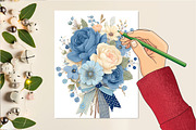 Watercolor Vintage Floral Clipart, an Illustration by DreamCafeArt (Thumbnail 5 of 6)