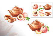 Ripe Peaches. Watercolor set, a Food Illustration by Daria Ustiugova (Thumbnail 21 of 23)