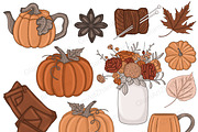 Autumn Clipart, a Seasonal Illustration by GlamArtZhanna (Thumbnail 6 of 8)