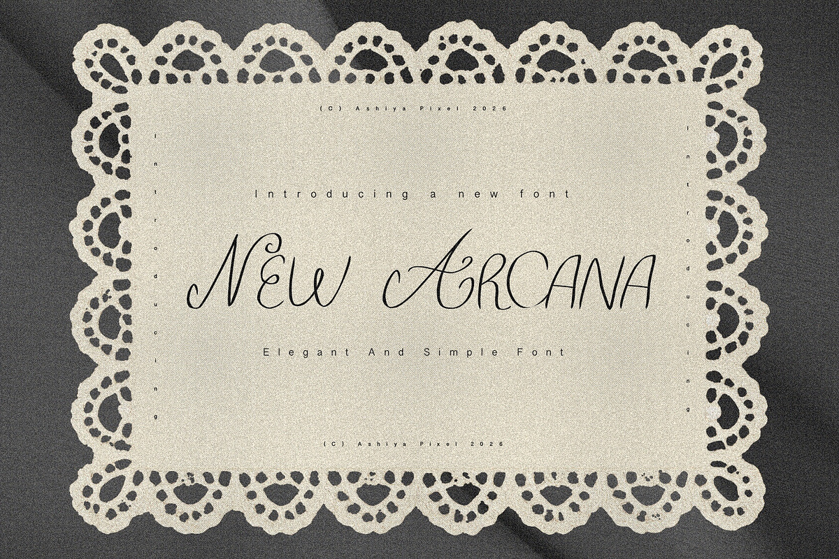 New Arcana | Minimalist Cursive Font, a Handwritten Font by Ashiya Pixel (Photo 1 of 9)