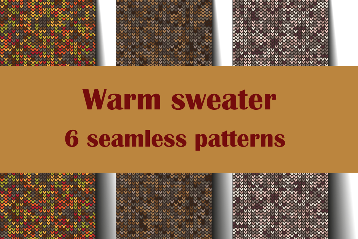 Warm sweater - 6 seamless patterns, a Pattern Graphic by SaharaArt (Photo 1 of 2)