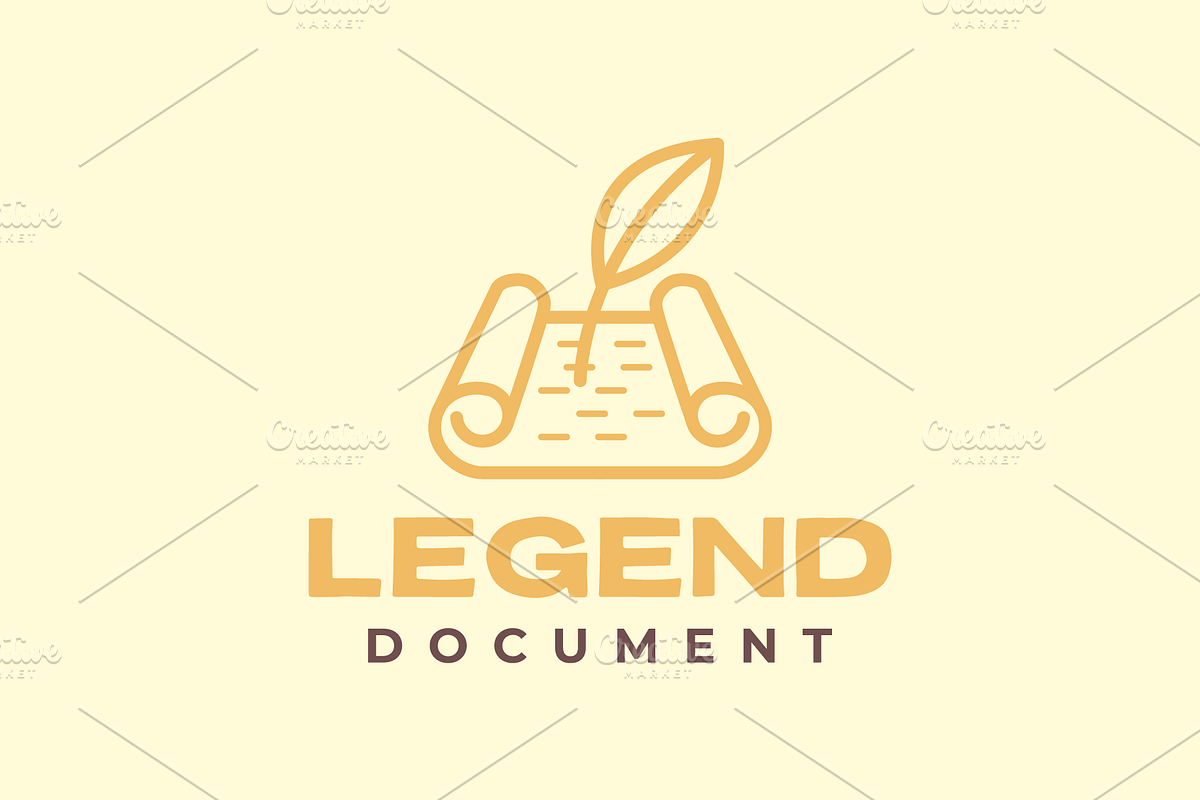 legend document line hipster logo, a Branding & Logo Template by devastd