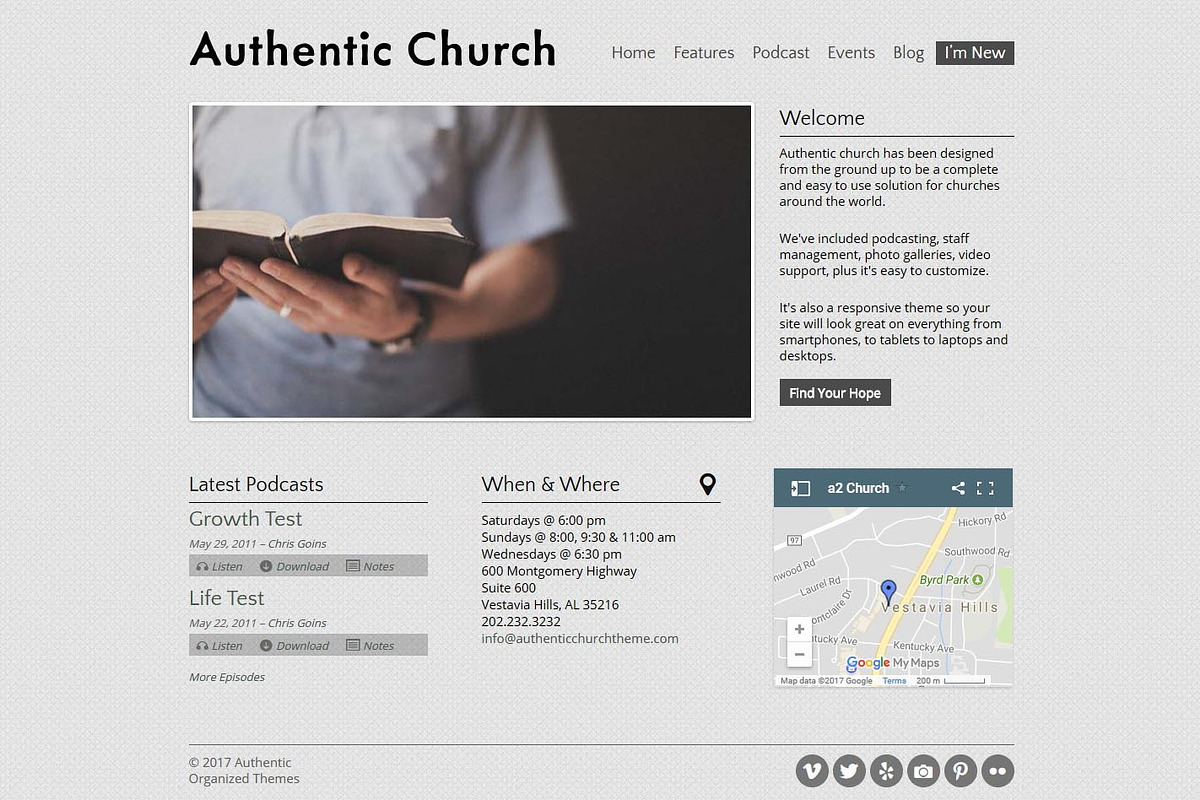 Authentic Church - WordPress Theme, a WordPress Template by Organized Themes