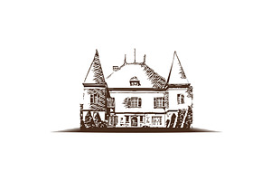 Random castle silhouette logo design, an Object Illustration by LogosDen