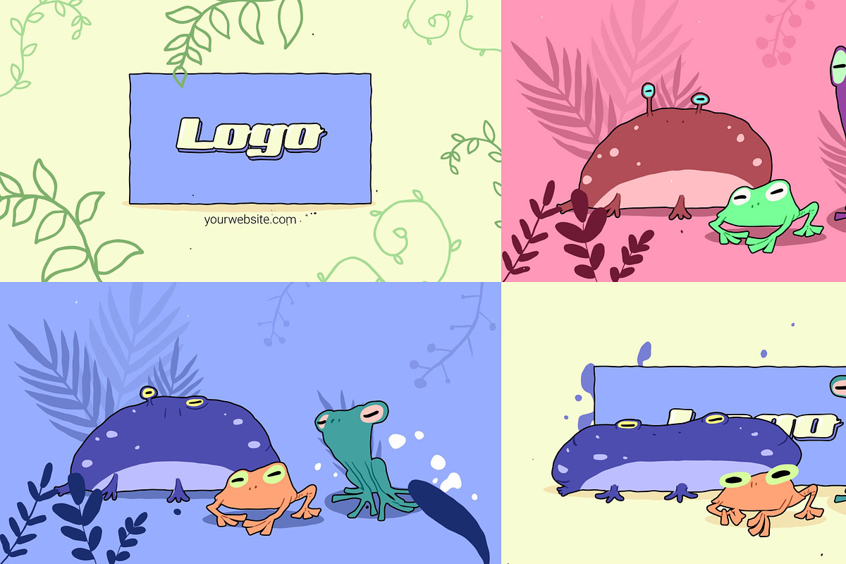 Cartoon Frogs Logo DaVinci Resolve, a Templates & Theme by FlashFXbox (Photo 1 of 2)