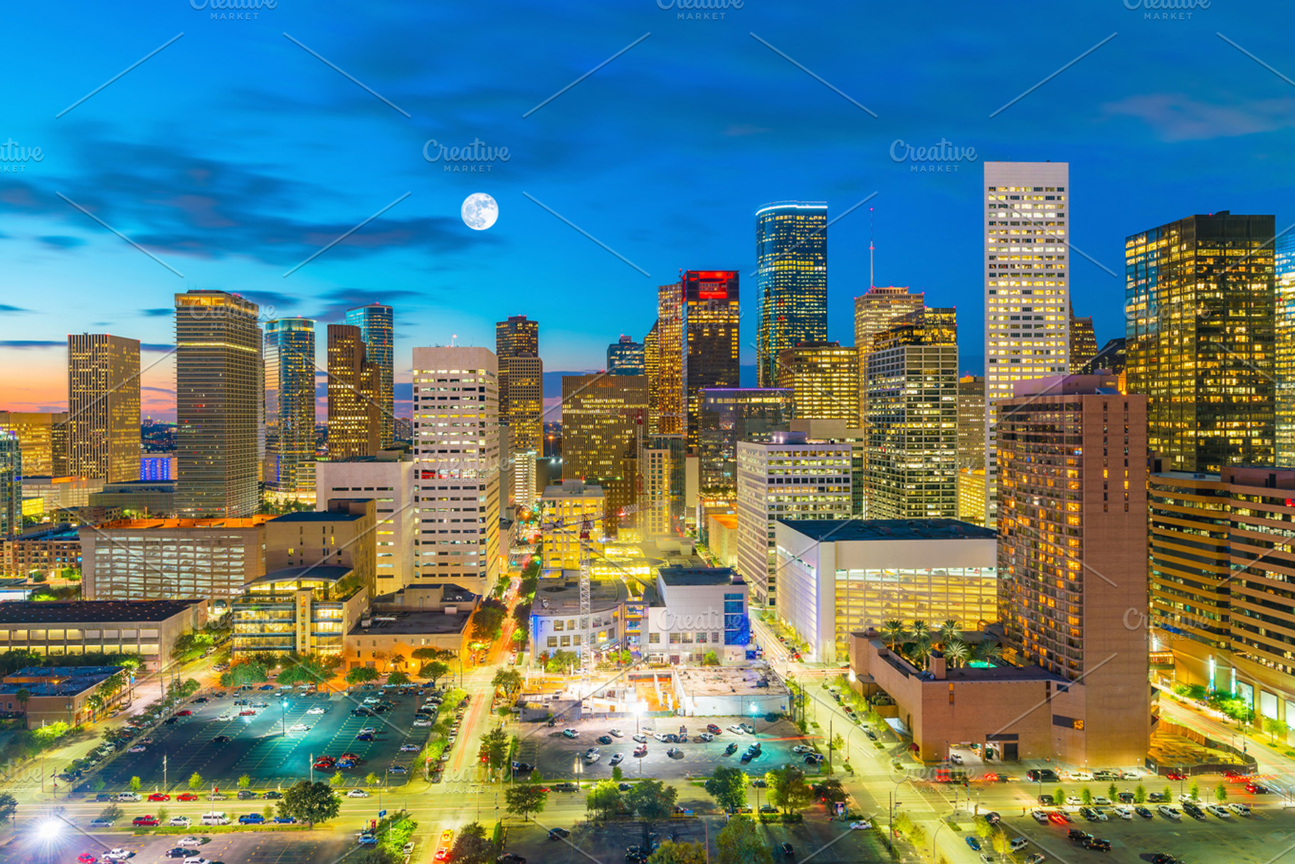 Houston Skyline Texas Color Cityscape 1x1 Photograph by Gregory Ballos -  Pixels, image size:1820x1214