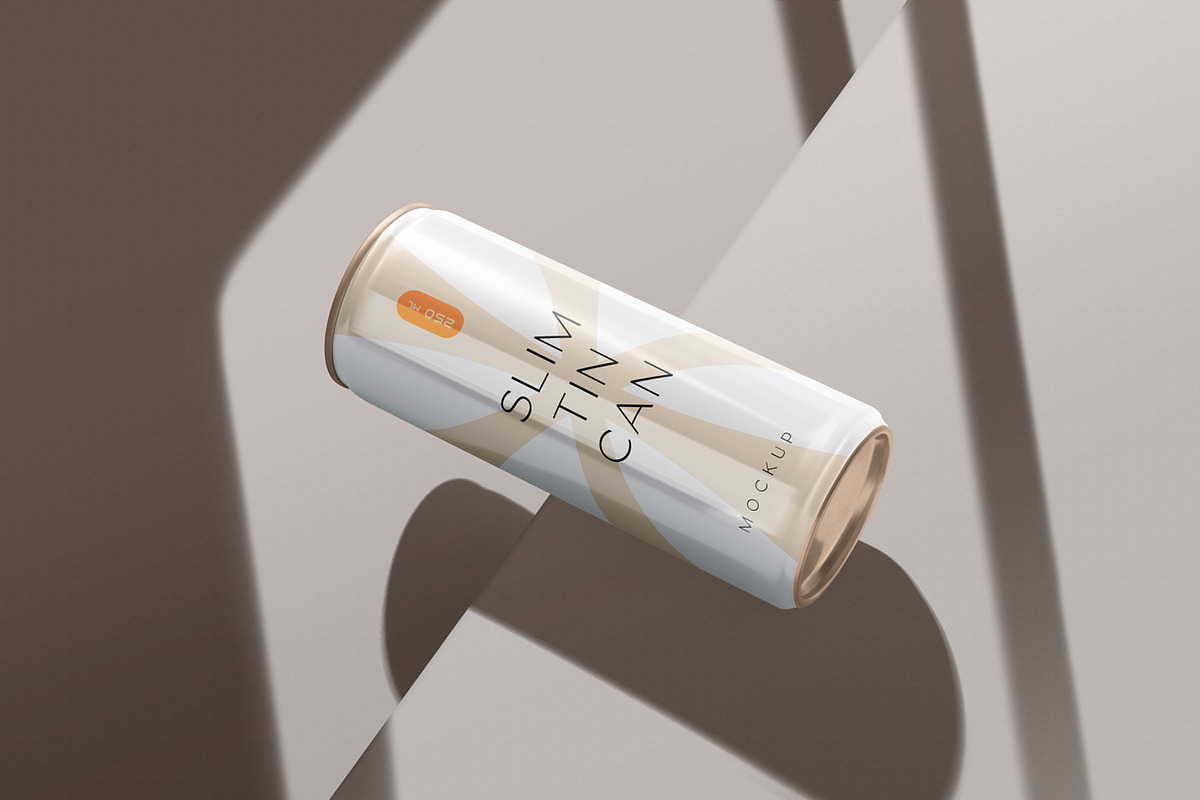 250ml Slim Tin Can Mockups, a Packaging Mockup by DesignNeutrons (Photo 5 of 7)
