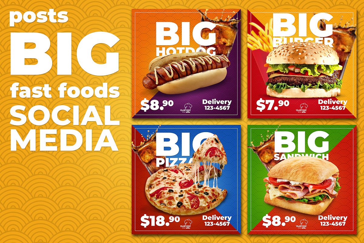 Social Media Fast Foods Template, a Social Media Template by rogeriomarcos (Photo 1 of 5)
