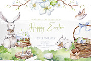 Watercolor Easter Collection, an Animal Illustration by S_ARTLOVE (Thumbnail 1 of 11)