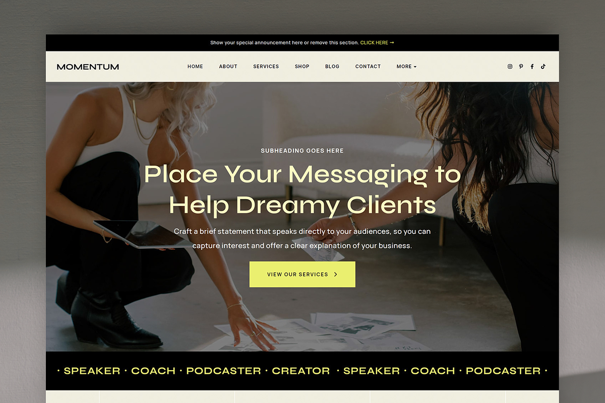 Momentum Elementor WordPress Theme, a WordPress Template by Bluchic (Photo 1 of 6)
