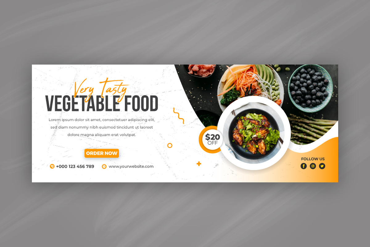 Food Vegetable Facebook Cover, a Social Media Template by Mk_Studio (Photo 6 of 9)