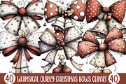 Whimsical Quirky Christmas Bows Clip, an Illustration by Designking (Thumbnail 1 of 5)