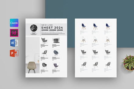 Minimalist Line Sheet | Word & Canva, a Stationery Template by obayes