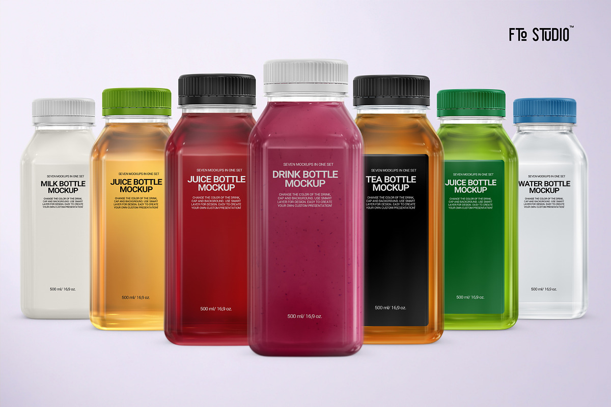 Plastic Bottle PSD Mockups Set, a Mockup by Fto Studio