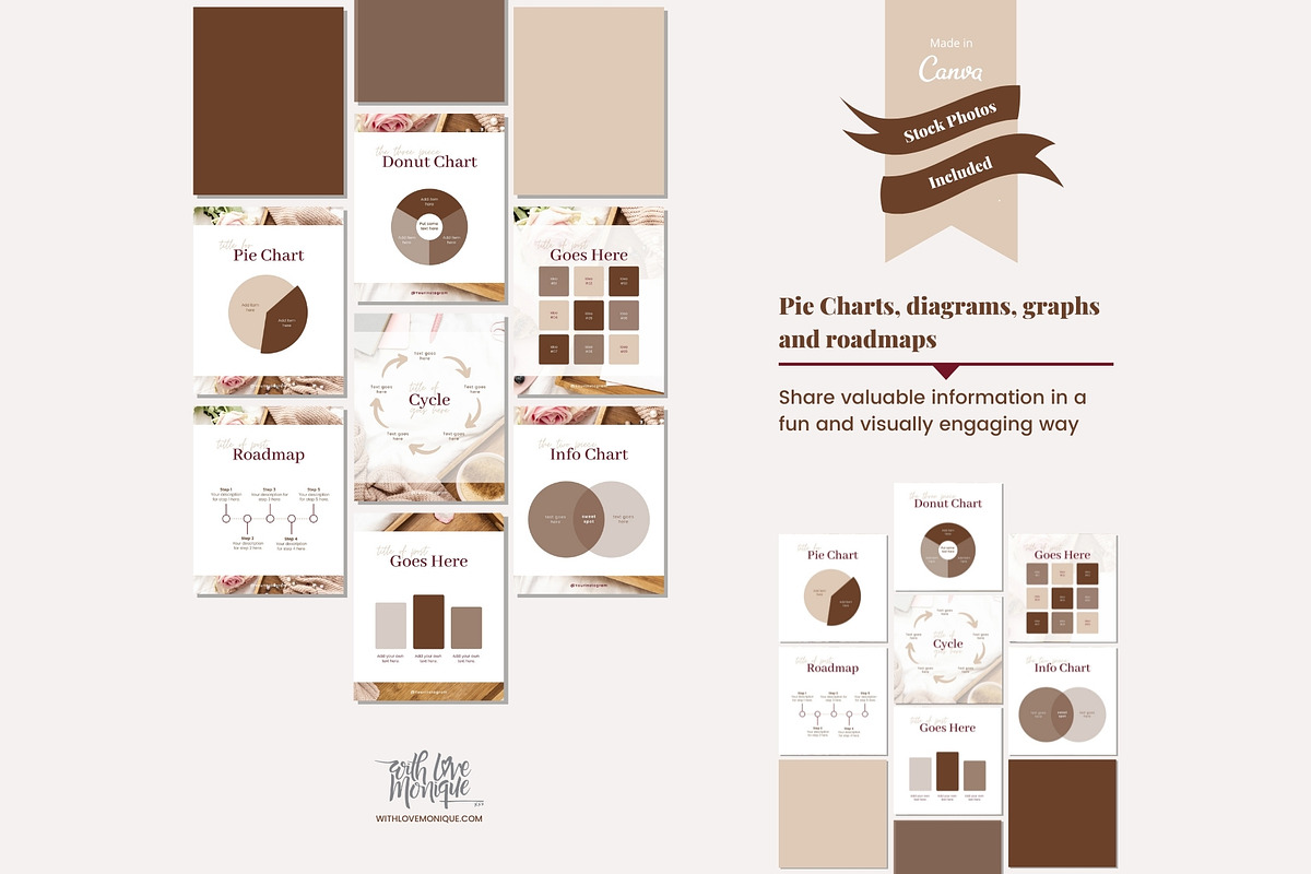 50 Instagram Post Canva Templates, a Social Media Template by With Love Monique (Photo 9 of 14)