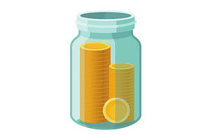 Investing bottle money, icon, a Finance Illustration by Things for designers