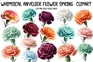 Whimsical anyelier flower spring Cl, an Illustration by Designworld