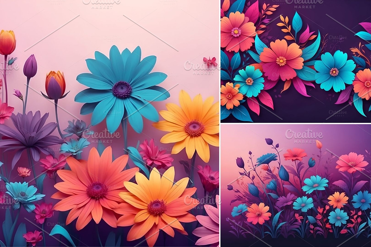 Gradient Floral Background, a Background Graphic by sibel dayı (Photo 15 of 24)