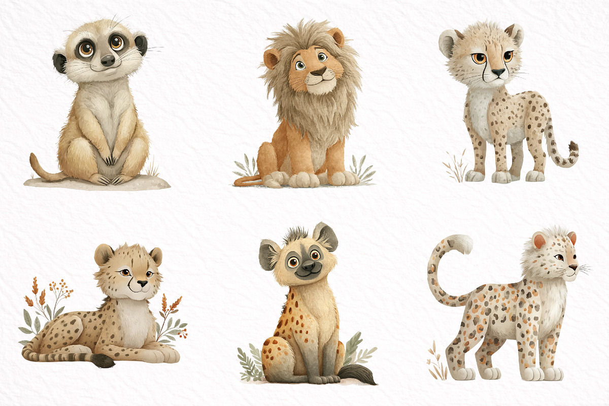 Safari Baby Animals Clipart, an Illustration by DreamArtGraphic (Photo 6 of 8)