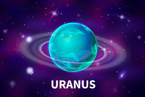 Bright Realistic Uranus Planet