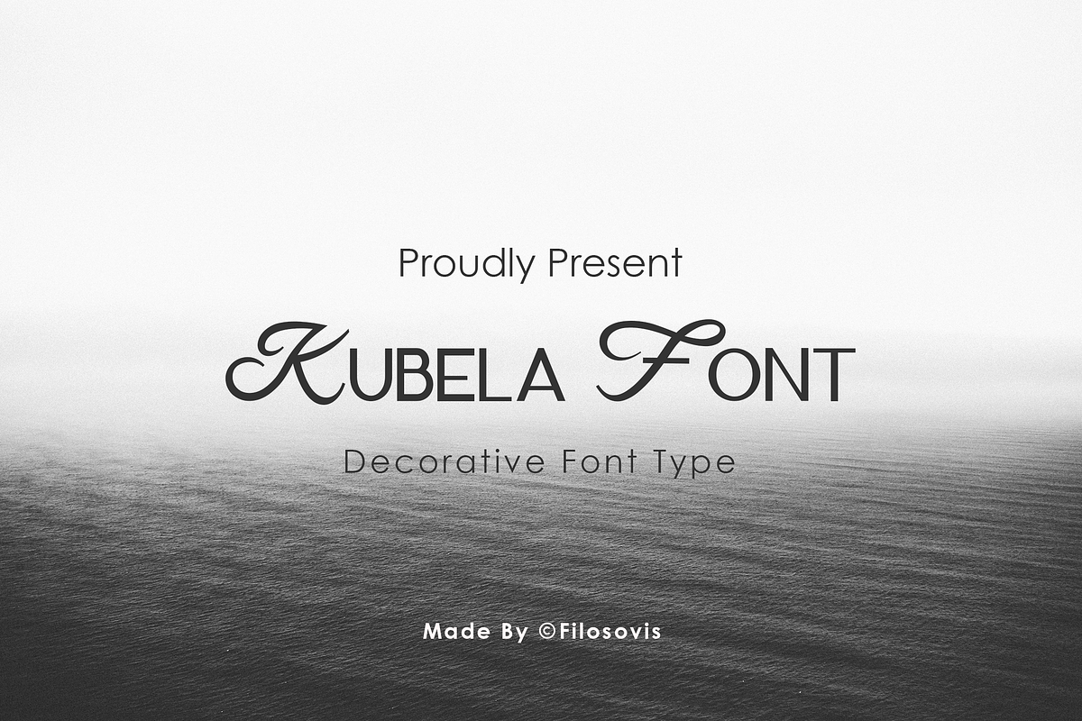 Kubela | Decorative Font Type, a Serif Font by filosovis (Photo 1 of 5)