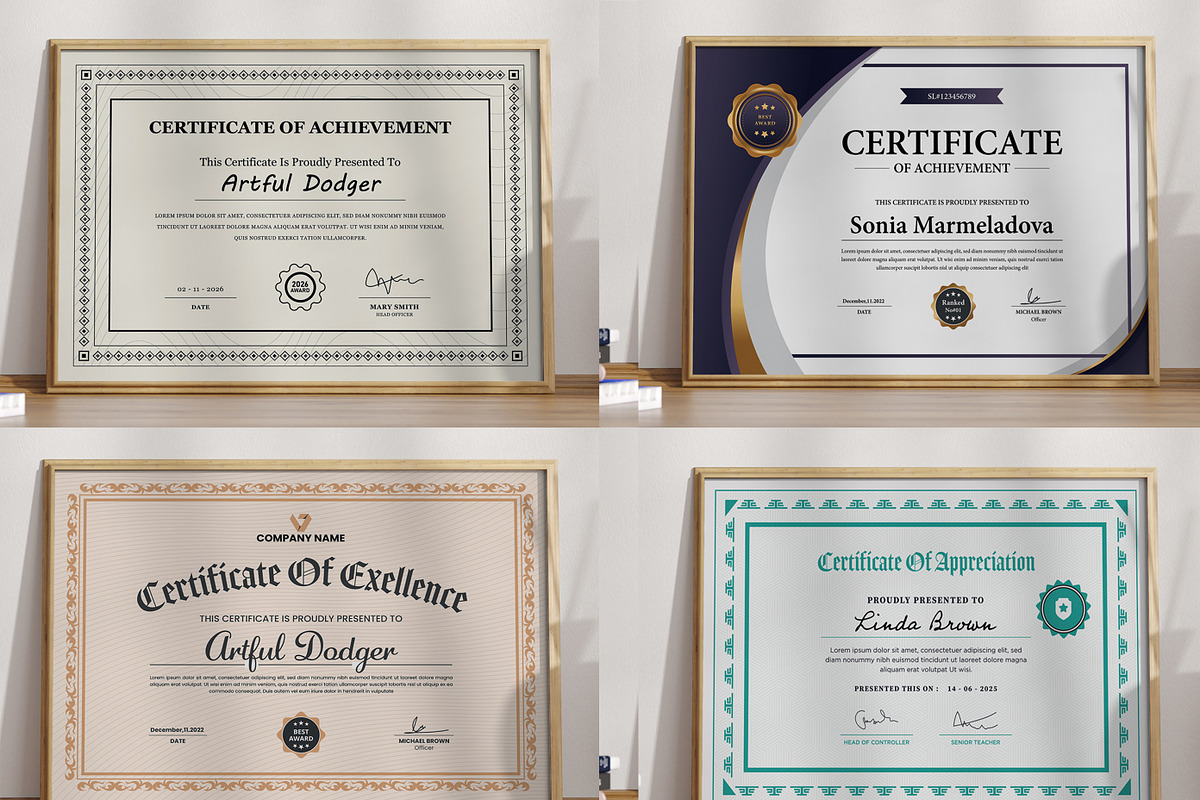 Certificate Template Bundle Design