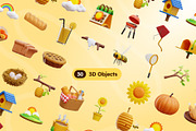 3D Summer Illustrations, an Environmental 3D Model by Rakata Studio (Thumbnail 5 of 6)