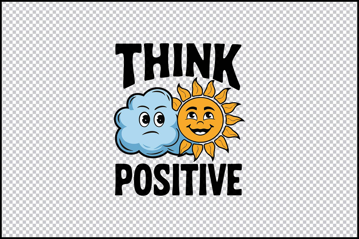 Think Positive Cloud Sun Kids SVG, an Object Graphic by BeeCraftR (Photo 2 of 2)