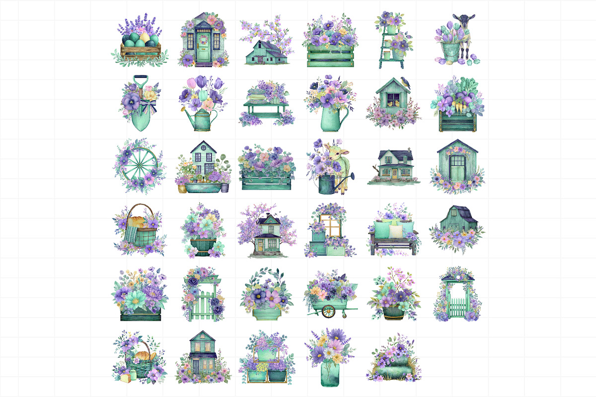 Farmhouse Spring Clipart Bundle, an Illustration by Daily.Designs (Photo 3 of 3)
