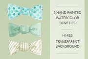 Watercolor Bow Ties, an Illustration by R.Ewers Designs (Thumbnail 2 of 3)