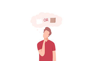 Man Trying to Make Decision, an Illustration by TopVectors