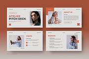 Fashion Brand Atelier Pitch Deck, a Presentation Template by FIBRINOSÄ (Thumbnail 2 of 6)