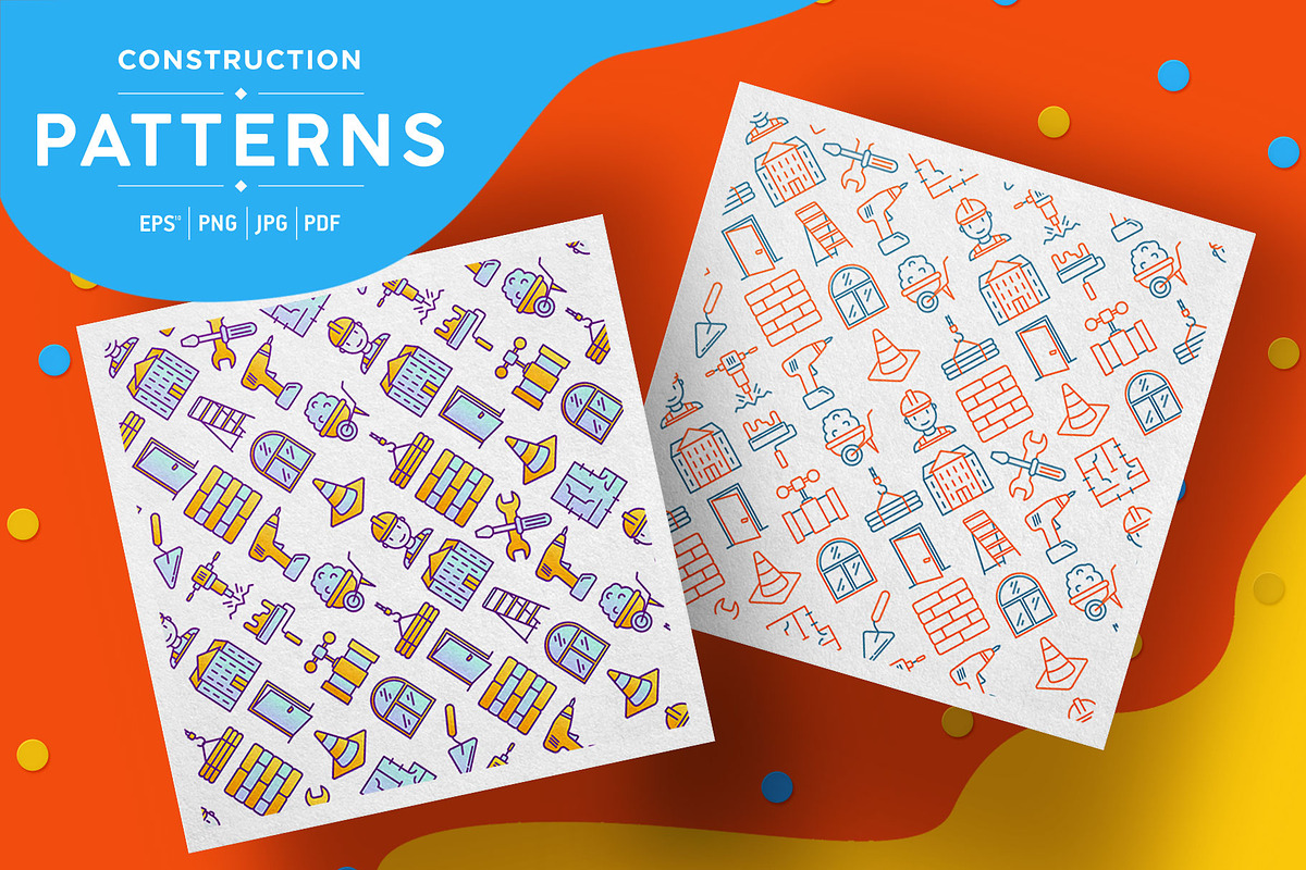 Construction Patterns Collection, a Pattern Graphic by Alex Blogoodf (Photo 1 of 9)