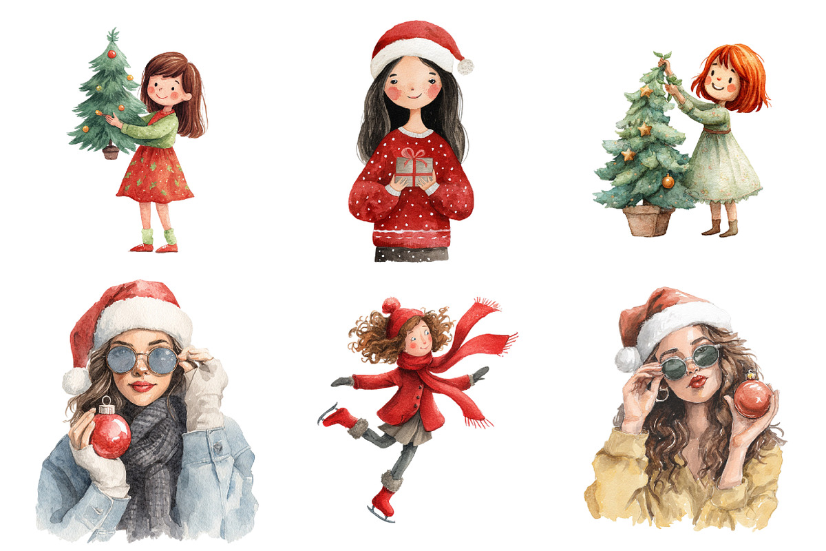 Cute Holiday Girls  Funny Christmas, a Graphic by CitraGraphics (Photo 3 of 4)