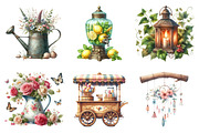 Vintage Summer Decorations Clipart, a Seasonal Illustration by DreamArtGraphic (Thumbnail 4 of 4)