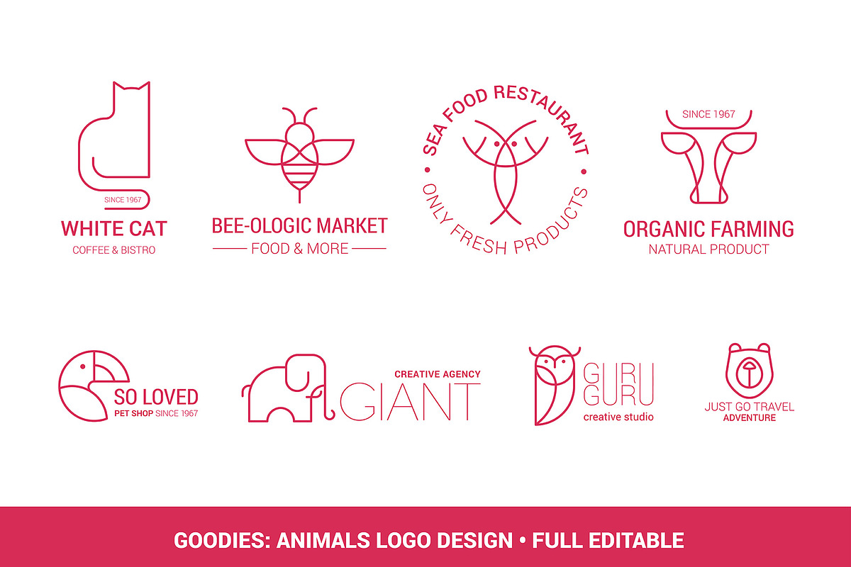 110 Thin Lines Animals Vector Icons, an Outline Icon by FourLeafLover (Photo 8 of 14)