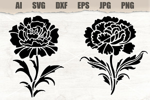 Stencils Carnation Flowers