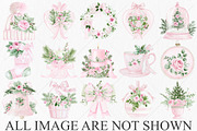 Watercolor Pink Christmas Clipart, a Seasonal Illustration by Canvas Craft (Thumbnail 4 of 10)