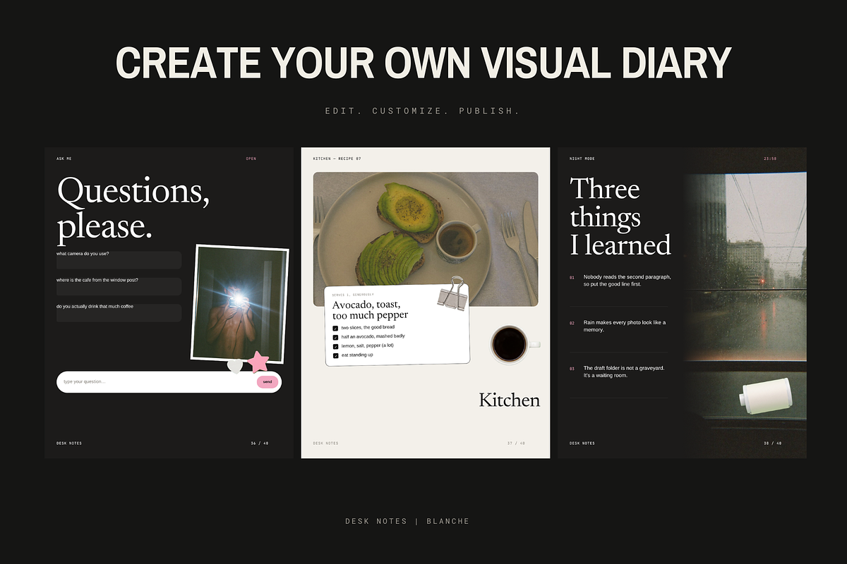 DESK NOTES | 40 Canva Templates, a Social Media Template by The Muza (Photo 8 of 9)