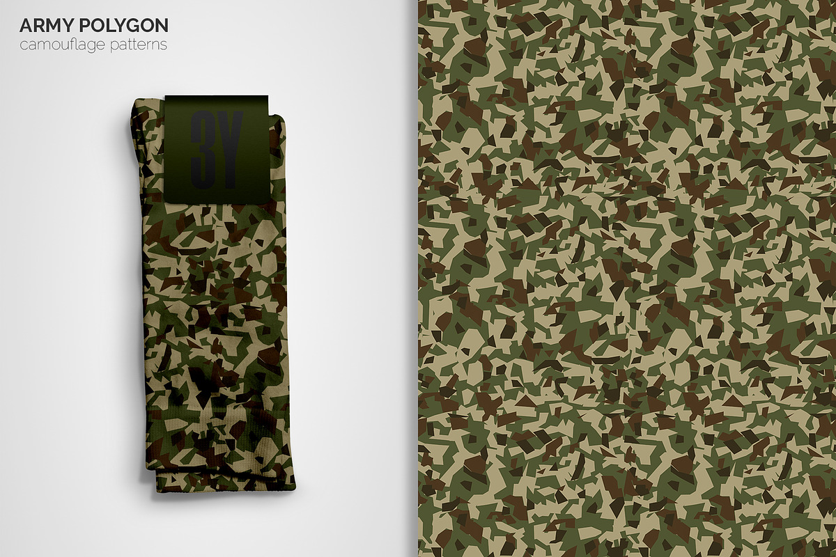 Army Polygon Camouflage Patterns, a Pattern Graphic by 3Y_Design (Photo 5 of 6)