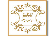 Gold crown in a vintage frame, a Pattern Graphic by RODINA (Thumbnail 2 of 3)