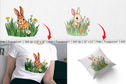 Grass Bunny Clipart, a Graphic by Artnoy (Thumbnail 3 of 5)