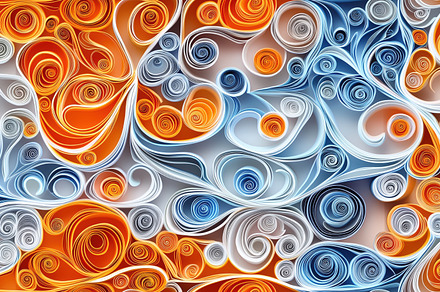 An abstract pattern featuring swirling shapes in shades of orange, blue, and wh, a Background Photo by Textures & Backgrounds