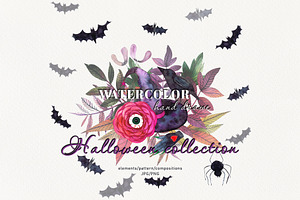 Watercolor set Halloween сollection