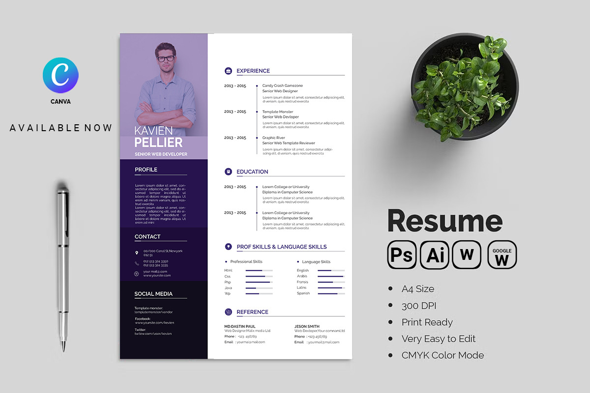 Clean and creative minimal resume, a Resume Template by Blackcloud_Creations (Photo 5 of 5)