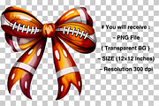 Retro Football Bow Png, a Graphic by Clipart Bloom (Thumbnail 2 of 2)