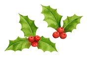 Christmas Decoration Watercolor Set., a Decorative Illustration by kaisorn (Thumbnail 2 of 8)