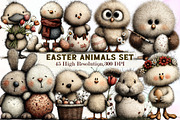 Watercolor Easter Animals Clipart, an Illustration by Sublimation Artist (Thumbnail 1 of 7)