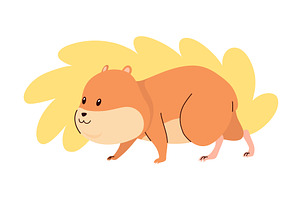 Cartoon hamster. Fluffy domestic pet, an Animal Illustration by the8monkey