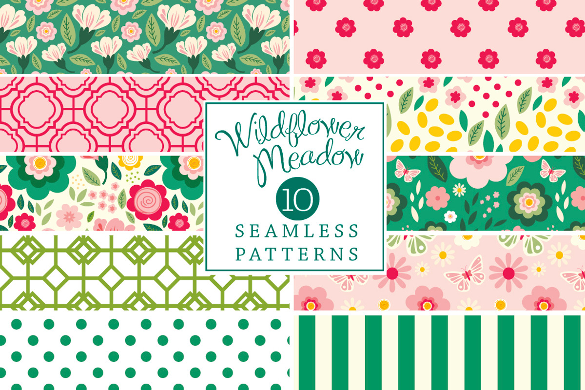 Wildflowers Seamless Patterns, a Pattern Graphic by Clover & Lilly (Photo 5 of 7)